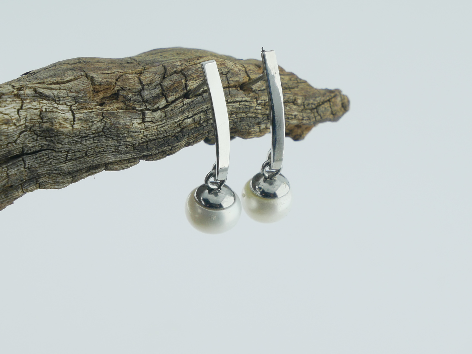 nerezové perlové náušnice puzetové z chirurgické oceli(316L) ZOTA