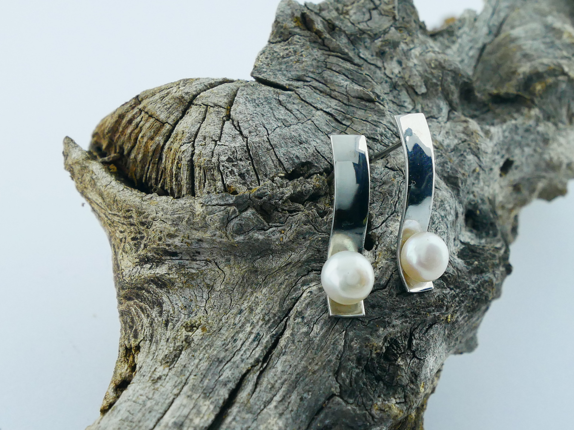 nerezové perlové náušnice puzetové z chirurgické oceli(316L) ZOTA