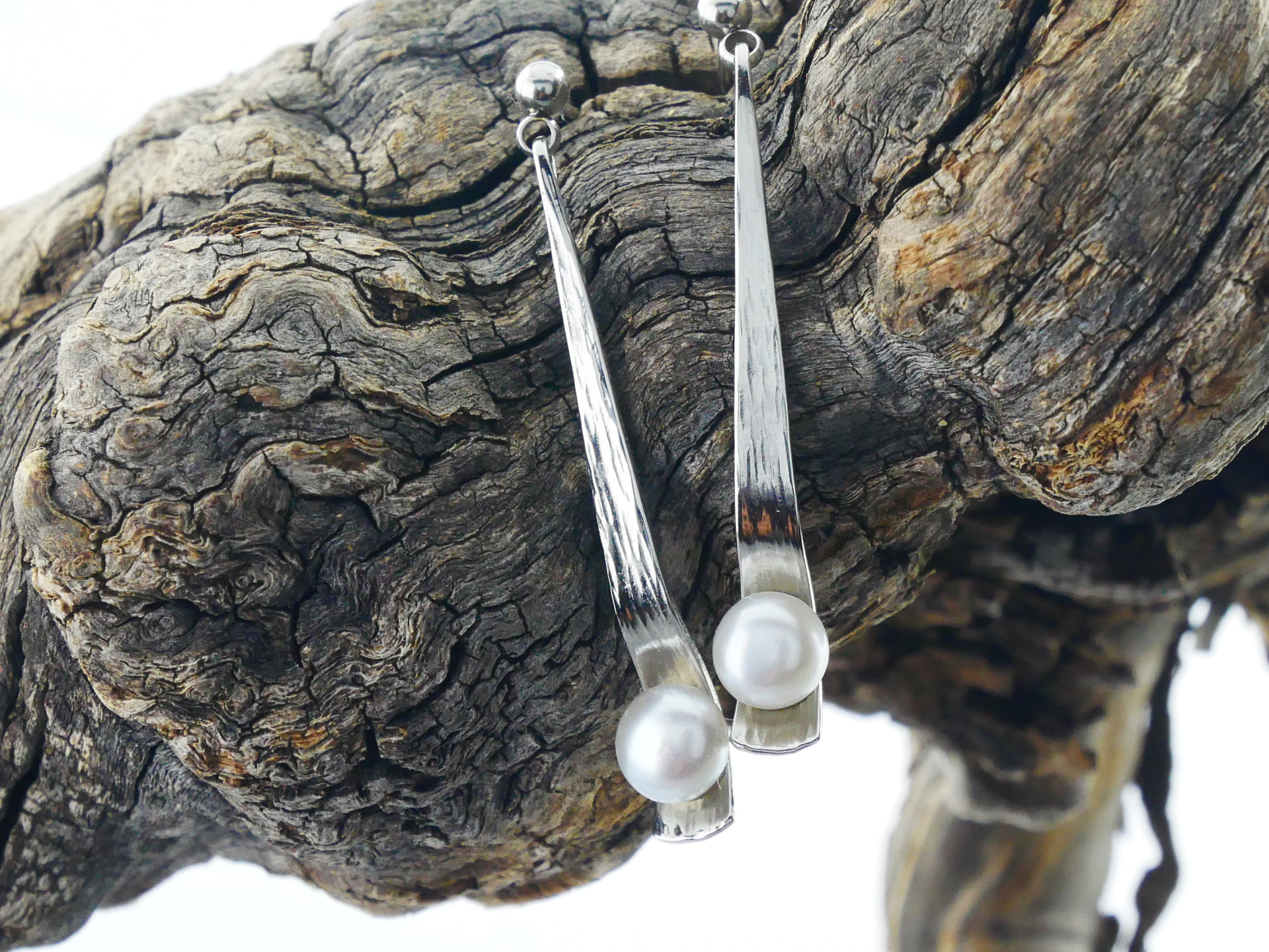 nerezové perlové náušnice puzetové z chirurgické oceli(316L) ZOTA