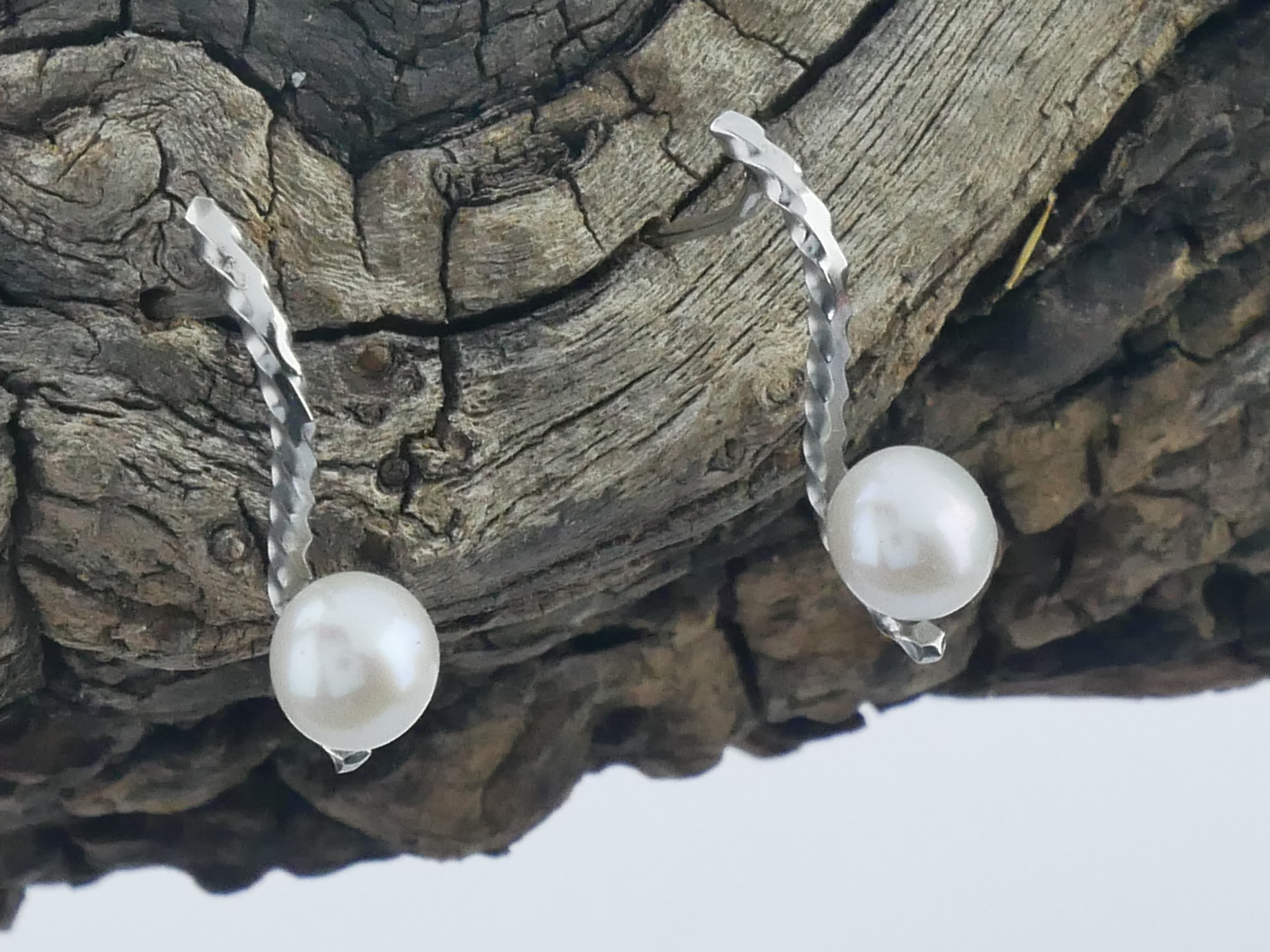 nerezové perlové náušnice puzetové z chirurgické oceli(316L) ZOTA