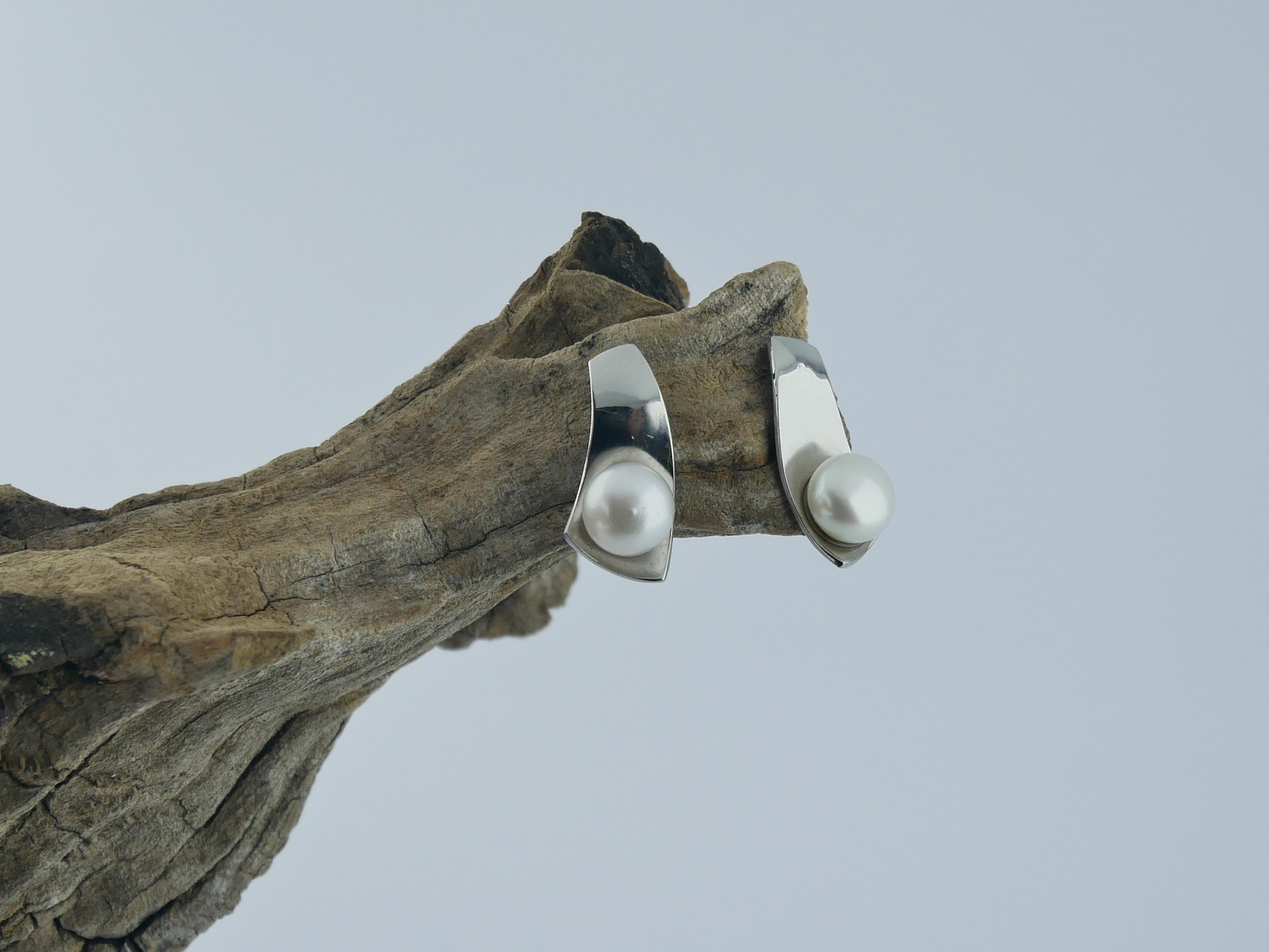 nerezové perlové náušnice puzetové z chirurgické oceli(316L) ZOTA