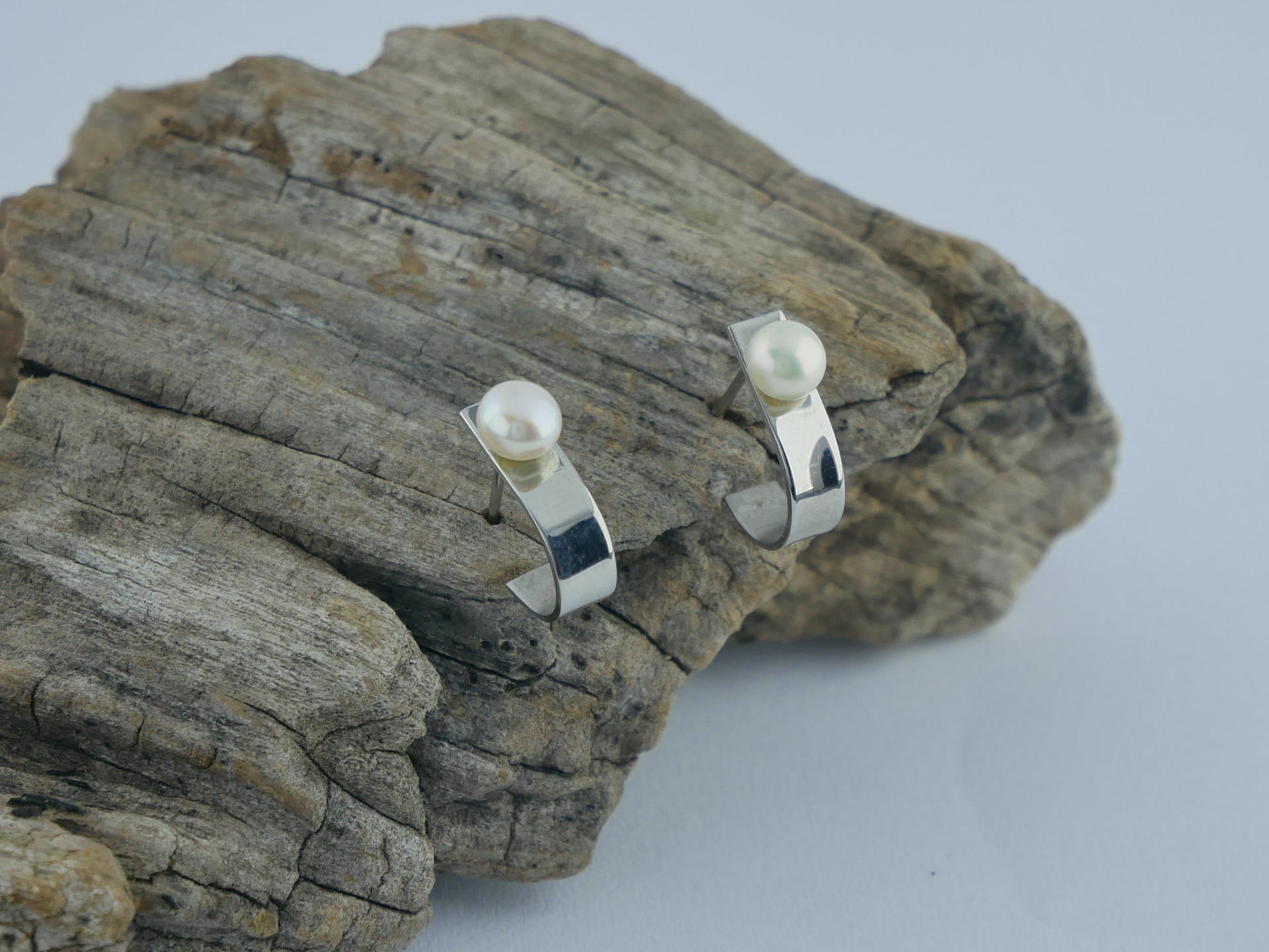 nerezové perlové náušnice puzetové z chirurgické oceli(316L) ZOTA