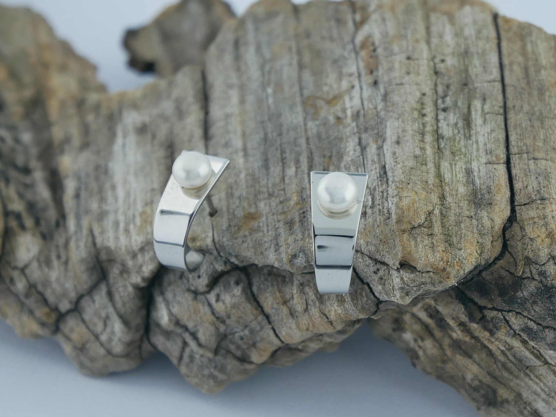 nerezové perlové náušnice puzetové z chirurgické oceli(316L) ZOTA