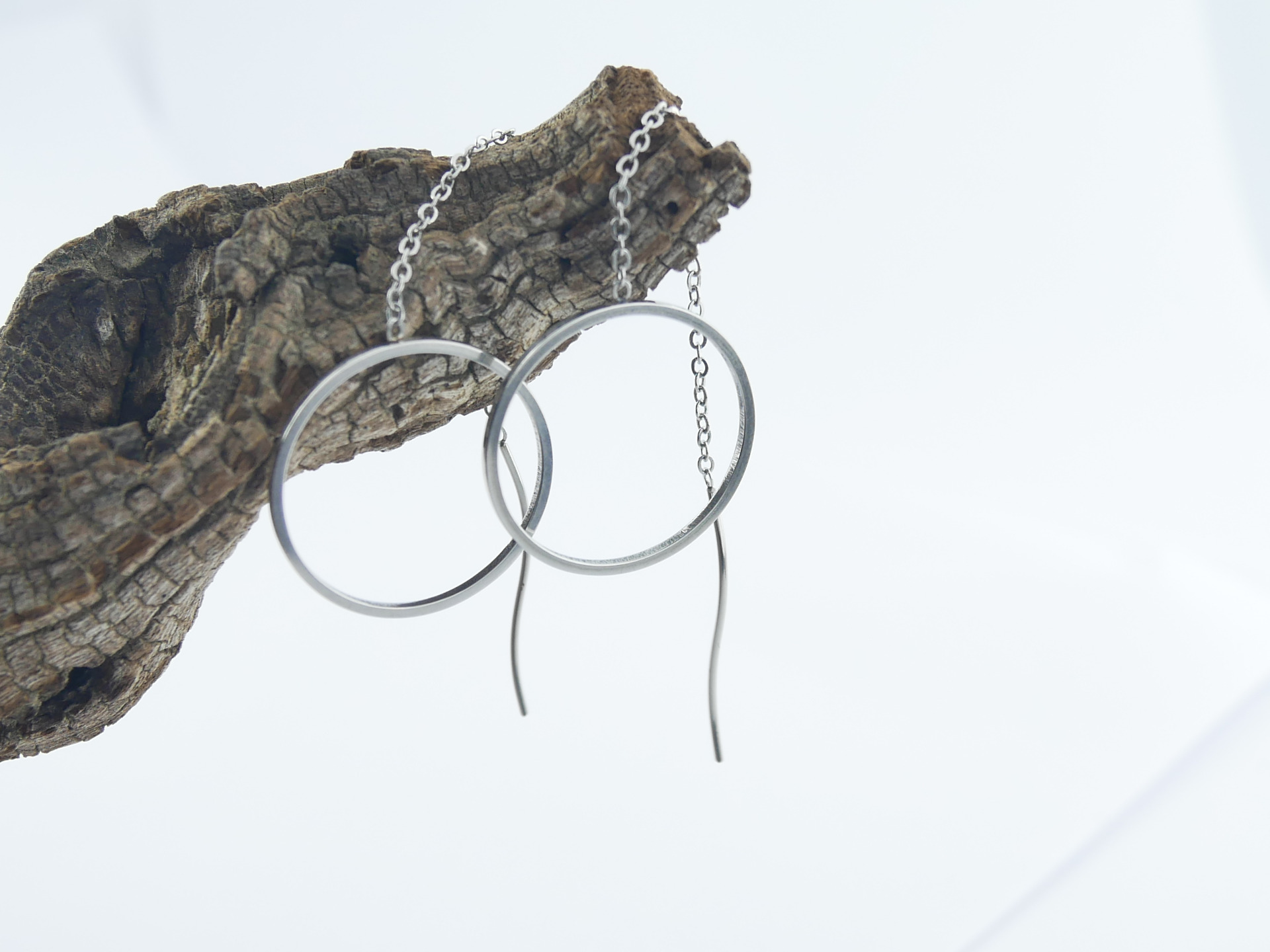 nerezové náušnice provlékací z chirurgické oceli(316L)ZOTA 