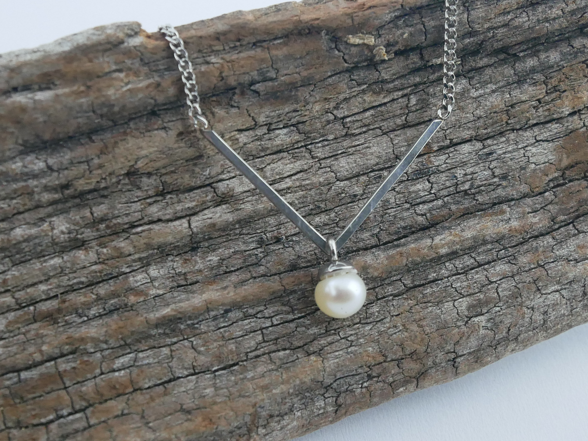 nerezový perlový  náhrdelník z chirurgické oceli(316L) ZOTA